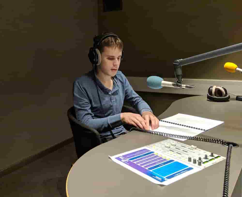 Ethan 2018, recording audio for CBC documentary