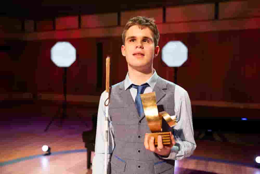 Ethan, BBC Young Musician 2022 with Keyboard final trophy